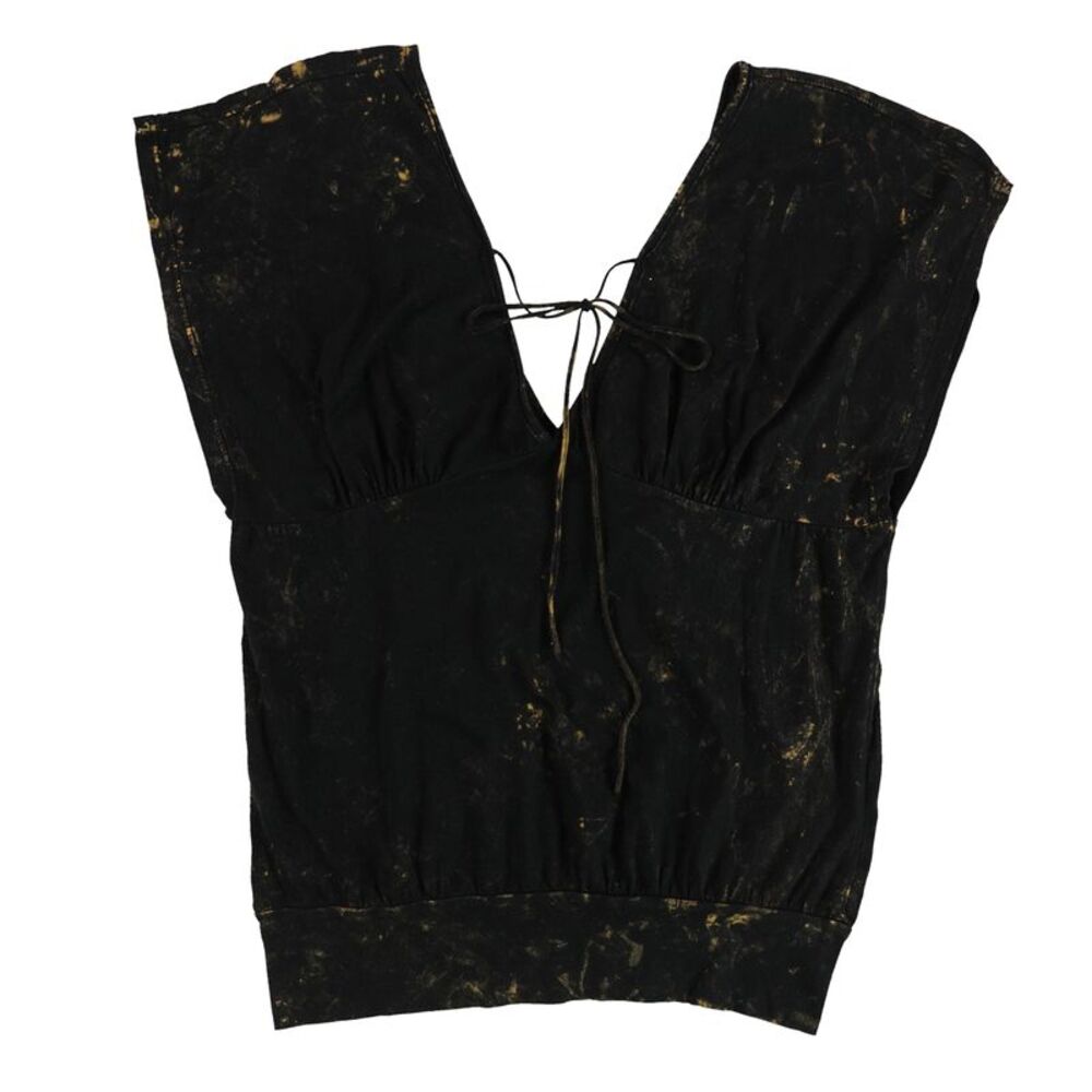 Evil Genius Womens Marble Tie Front Baby Doll Blouse, NWT